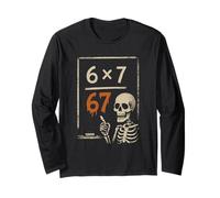 Scheletro infestato 67 Meme Spooky Matematica 6x7 Halloween Classroom Maglia a Manica