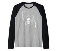 Scheletro Joker Carta da Gioco Gioco D'Azzardo Grim Reaper Maglia con Maniche Raglan