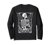 Scheletro Libro Fata Fantasy Witchy Bookworm Lettura Maglia a Manica