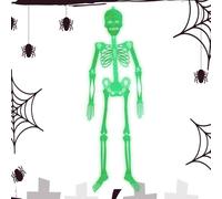 Scheletro Luminoso Di Halloween - Ossa Di Plastica Per Tutto Il Corpo | Scheletro Luminoso Appeso Di Halloween | Decorazioni Scheletri Luminosi | Scheletro Simulato Di Halloween Che Brilla Al Buio