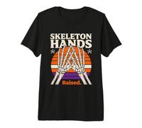 Scheletro Mani Alzate Retro Halloween Tram Maglietta Premium
