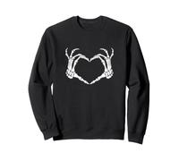 Scheletro Mani Cuore - Love Spooky Halloween -Rock Band Tees Felpa