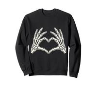 Scheletro Mani Cuore Spooky Halloween Love Felpa