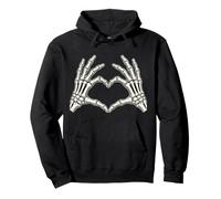 Scheletro Mani Cuore Spooky Halloween Love Felpa con Cappuccio