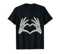 Scheletro Mani Cuore Spooky Halloween Love Maglietta