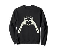 Scheletro Mani Formando Cuore Spettrale Halloween Love Felpa