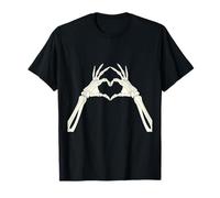 Scheletro Mani Formando Cuore Spettrale Halloween Love Maglietta