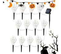 Scheletro Mani,Luci a Mano Scheletro di Halloween - Pali di decorazione per feste natalizie illuminate a energia solare | Ornamento da giardino impermeabile per esterni per