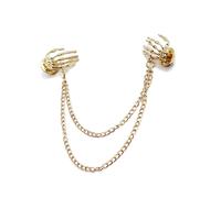 Scheletro mani osso bavero catene collare oro spilla gotica Boho Emo collana