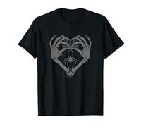 Scheletro Mano Amore Forma Mostrando Ragnatela Per Haunted Maglietta