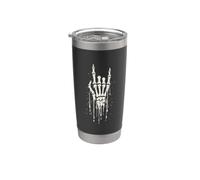 Scheletro mano Rock On Sign Horror Rock Music Lover Regali Bicchiere termico in acciaio inox doppia parete