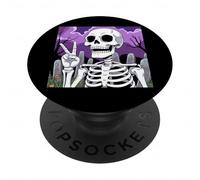 Scheletro mano segno della pace Anime Halloween All Hallows Eve PopSockets PopGrip Adesivo