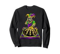 Scheletro Mardi Gras DJ New Orlean Louisiana Party Felpa