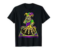 Scheletro Mardi Gras DJ New Orlean Louisiana Party Maglietta