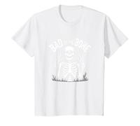 Scheletro Men Bad to The Bone Rock Skull Graphic Maglietta, Bambini, Bianco, 3 Anni