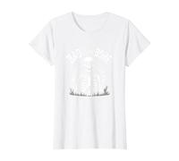 Scheletro Men Bad to The Bone Rock Skull Graphic Maglietta, Donna, Bianco, S
