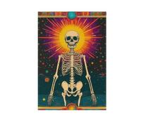 Scheletro messicano Neon Mistero Tarocchi Carte bandiere di Giardino banner bandiere per esterno per la decorazione del giardino 28x40 doppia faccia