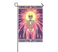 Scheletro messicano Tarocchi carte piccole bandiere all'aperto banner decorativi per la decorazione del portico 12x18 pollici double sided