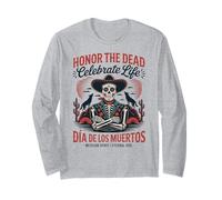 Scheletro messicano vintage Dia de los Muertos Maglia a Manica