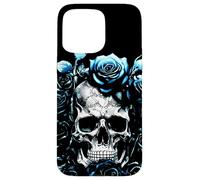 Scheletro Metalhead Teschi e Rose Metal Rock fiori Custodia per iPhone 15 Pro Max