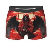 Scheletro Mietitore Teschio Angelo Rosso Uomo Slip Mutande Leggeri Boxer Aderenti Comfort Mutande L