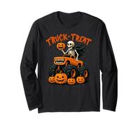 Scheletro Monster Truck or Treat Halloween Zucca Ragazzi Ragazze Maglia a Manica