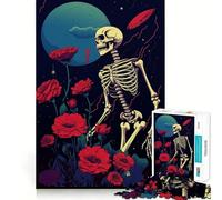 Scheletro nel giardino spaziale - Puzzle da 1000 pezzi per adulti - Gioco di esercizi mentali - Divertimento condiviso - Taglio di precisione - Espositore artistico 50x75cm