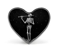 Scheletro nella notte, spilla a forma di cuore, spille per uomo e donna, accessori di moda per cappelli, borse, giacche, cappotti, regali per la giornata.