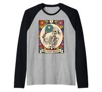 Scheletro Padel Player Tarocchi Carta Divertente Padel Sport Maglia con Maniche Raglan