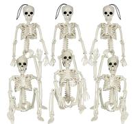 Scheletro per Halloween, confezione da 6 pezzi da 16", con articolazioni mobili, scheletro spaventoso per giardino, prato, casa, cimitero, decorazione