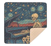 Scheletro Play The Piano Starry Sky Grande Antiscivolo Baby Playmat per Pavimento Lavabile Pieghevole Tappetino da Gioco per Neonati Neonati Bambini Bambini, 127 x 127 cm tapete de gimnasio para