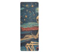 Scheletro Play The Piano Starry Sky yoga stuoie per gli uomini stampati, antiscivolo, tappetino asciugamano yoga con borsa tapete para ejercicio 180,3 x 66 cm