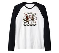 Scheletro Procione celebra Il Natale Insieme Maglia con Maniche Raglan