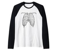 Scheletro Rib Cage Dripping Bones Halloween Maglia con Maniche Raglan