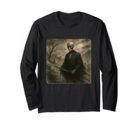 Scheletro Samurai Warrior Katana Kimono Zen Sumi-E Vintage Maglia a Manica