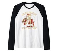 Scheletro Santa Camicia Dead Inside Divertente Natale Umorismo Natale Maglia con Maniche Raglan