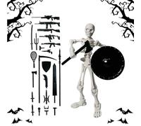 Scheletro Snodabile | Modellino Anatomico Realistico Da Tavolo | Figura Ossa | Mini Figura Decorativa In ABS 13cm Per Collezione, Studio, Halloween, Scrivania Casa O Classe