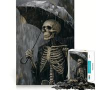 Scheletro sotto la pioggia Puzzle da 1000 pezzi per adolescenti Puzzle Giocattolo antistress Taglio netto Lista dei desideri di Babbo Natale 50x75cm