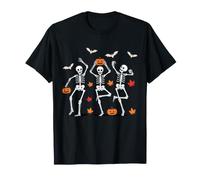 Scheletro Spooky Dancing Fall Halloween Ringraziamento Dance Maglietta