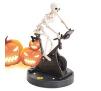 Scheletro statico Halloween - Divertente figura in resina su una bicicletta, decorazione spaventosa per il giardino della casa 'auto | Figura fantasma creativa con ruote girevoli, decorazione per