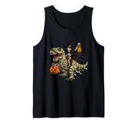 Scheletro Strega cavalcando Una Mummia T-Rex Halloween Dolcetto o Scherzetto Canotta