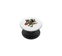 Scheletro strega cavalcando una mummia T-Rex Halloween Dolcetto o scherzetto PopSockets PopGrip Adesivo