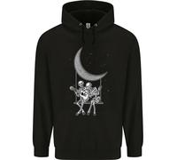 Scheletro Su The Moon Giocare Chitarra Uomo Felpa