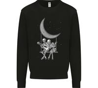 Scheletro Su The Moon Giocare Chitarra Uomo Felpa Maglione