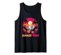 Scheletro Summer-ween Beach Halloween Vibe Sunset Party Canotta