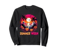 Scheletro Summer-ween Beach Halloween Vibe Sunset Party Felpa