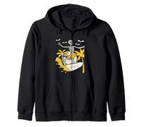 Scheletro Surfing Halloween Hawaii Divertente Hawaiian Bone Surfer Felpa con Cappuccio