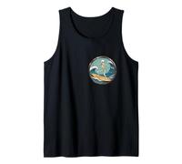 Scheletro Surfing Vintage Surfer Surf Retro Onde Amante del Mare Canotta