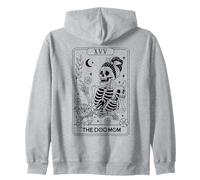 Scheletro Tarocchi Carta Cane Mamma Divertente Amante Animali Astrologia Donne Felpa con Cappuccio