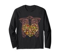 Scheletro Torso Cuore Pancia Cultura Messicana Foodie Amante Maglia a Manica